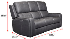 Sofá King Cowboy Gris P3 Reclinable Eléctrico 