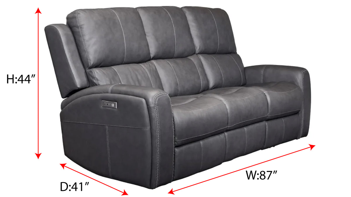 Sofá King Cowboy Gris P3 Reclinable Eléctrico 