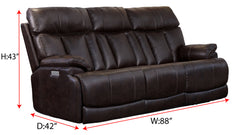 Clive Dark Brown P3 Power Reclining Sofa