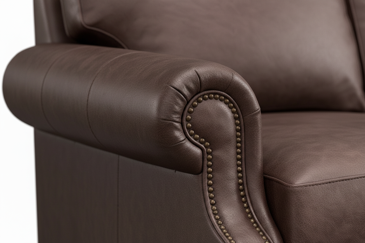La Grange leather sofa on a white background