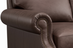 La Grange leather sofa on a white background