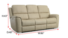 Big Spring Beige Leather P3 Power Reclining Sofa