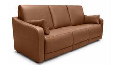 Louie Saddle Brown Power Inclining Leather Sofa – Flexsteel Reclining Sofa | Gallery Furniture