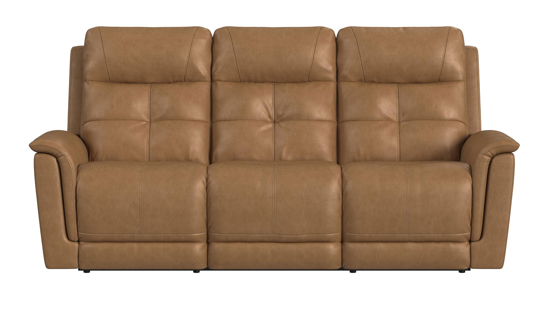 Mack's Heart Latte Brown Leather P5 Power Reclining Sofa