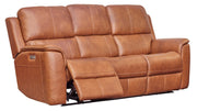 3 Pc Big Spring Saddle Brown Leather P3 Power Reclining Set