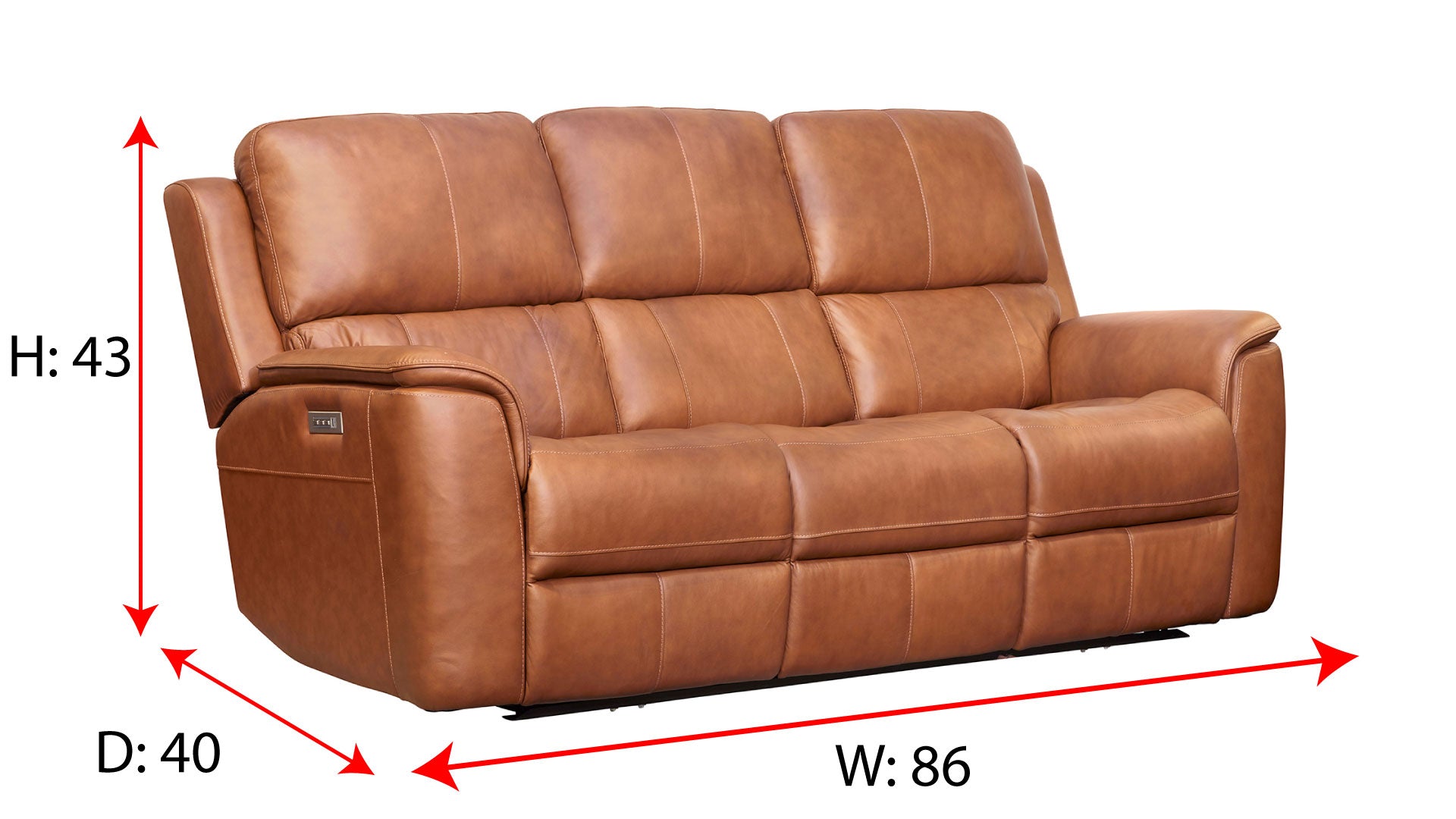 Big Spring Saddle Brown Leather P3 Power Reclining Sofa