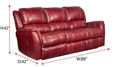 Mercury Red Reclining Sofa