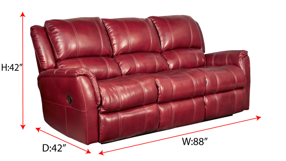 Mercury Red Reclining Sofa