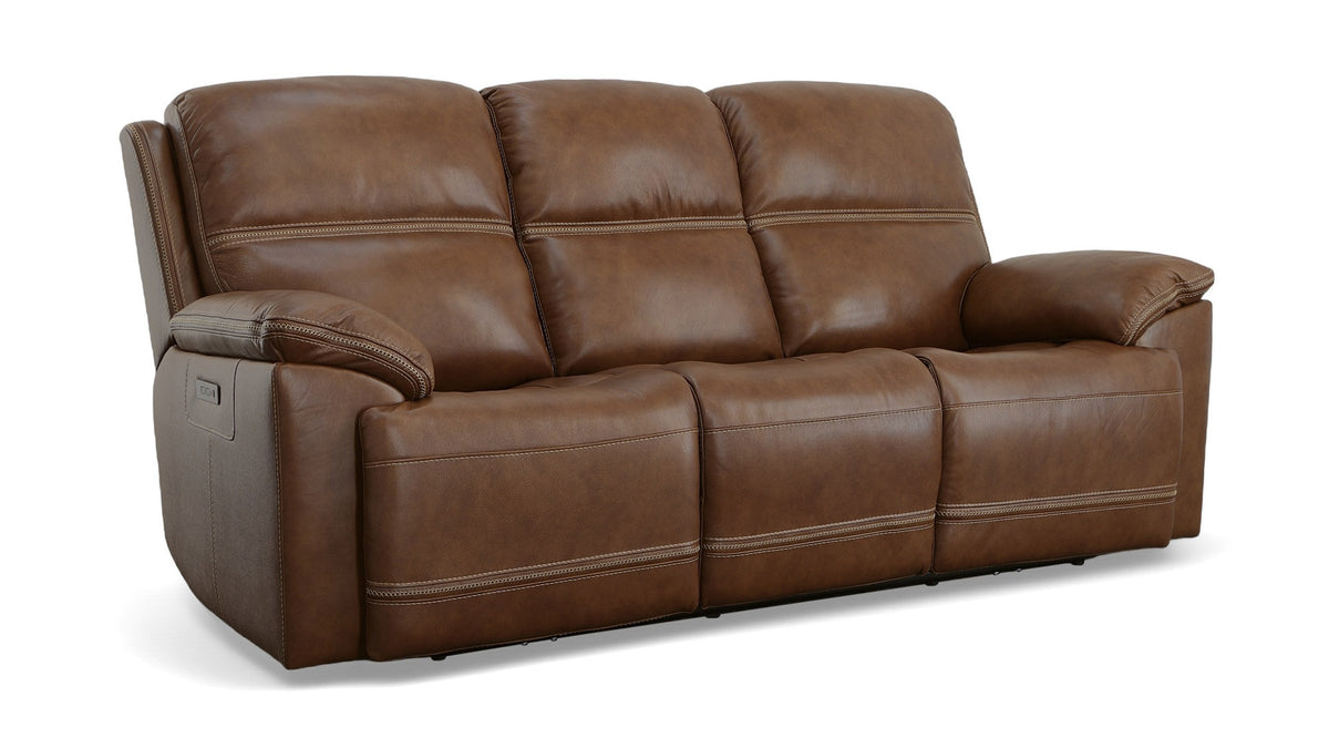 Secretariat Brown Leather P2 Power Reclining Sofa With Power Headrest