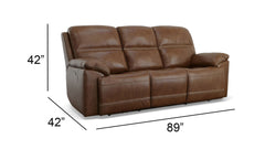 Secretariat Brown Leather P2 Power Reclining Sofa With Power Headrest