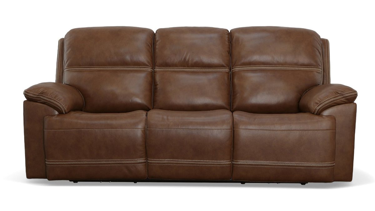 Secretariat Brown Leather P2 Power Reclining Sofa With Power Headrest