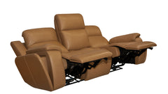 Camel Brown Leather Full Body Massage Power Sofa