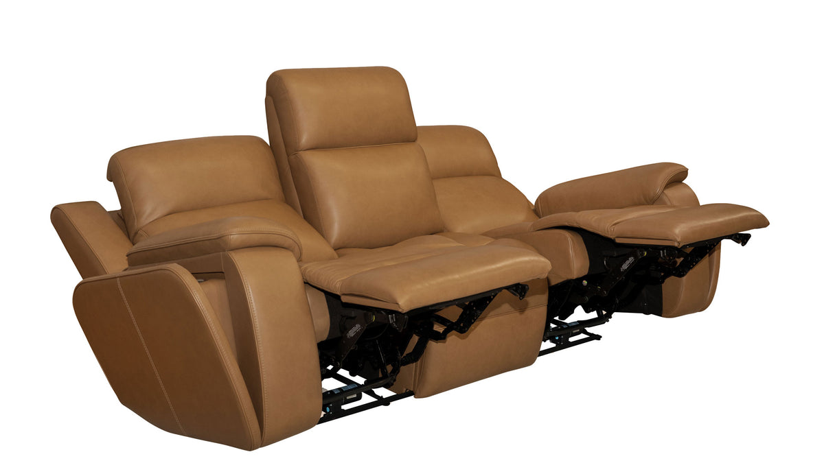 Camel Brown Leather Full Body Massage Power Sofa