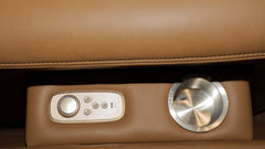 Camel Brown Leather Full Body Massage Power Sofa