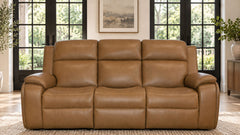 Camel Brown Leather Full Body Massage Power Sofa