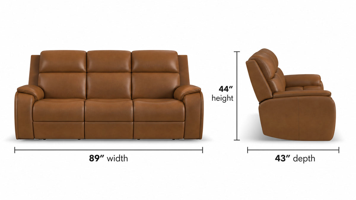 Camel Brown Leather Full Body Massage Power Sofa