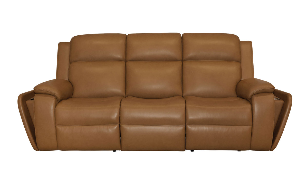 Camel Brown Leather Full Body Massage Power Sofa