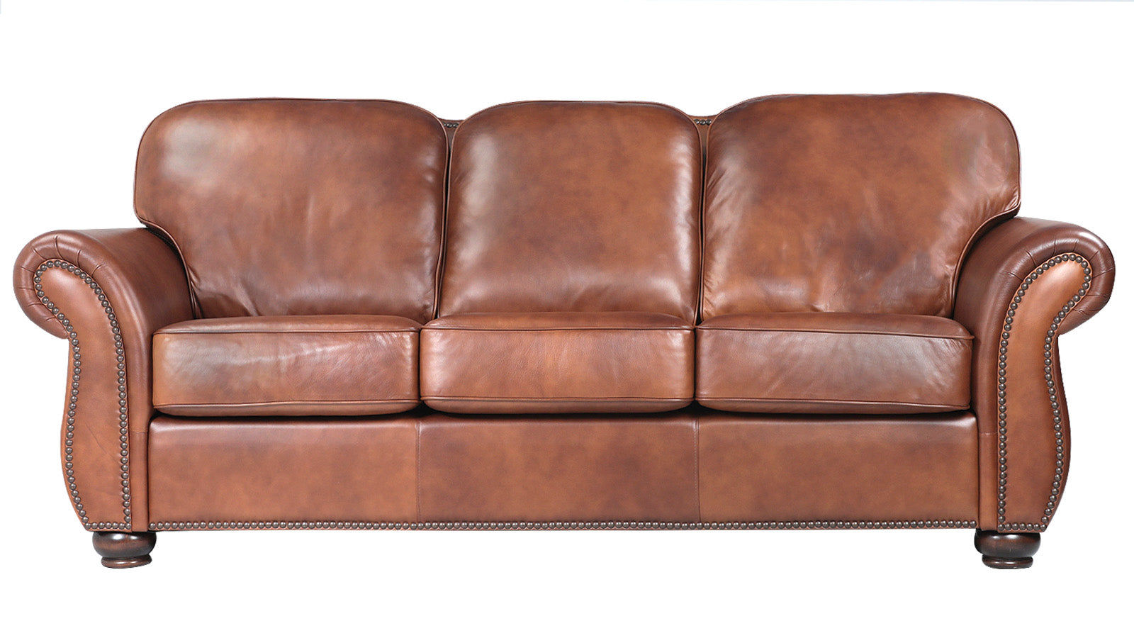 Chevy Fortune Molasses Leather Sofa