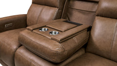 Tawny Brown Leather P5 Power Reclining Sofa