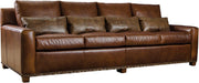 Stickley Monterey Wax Pull-Up Leather Sofa | Handcrafted in USA | Nailhead Trim | Gallery Furniture