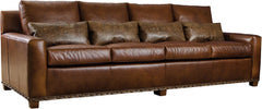 Stickley Monterey Wax Pull-Up Leather Sofa | Handcrafted in USA | Nailhead Trim | Gallery Furniture