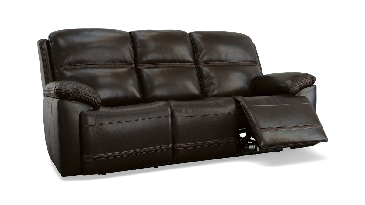 Secretariat Burgundy Leather P2 Power Reclining Sofa With Power Headrest