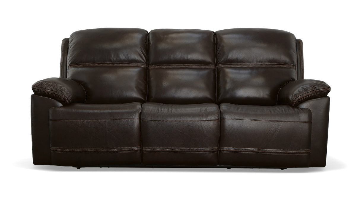 Secretariat Burgundy Leather P2 Power Reclining Sofa With Power Headrest