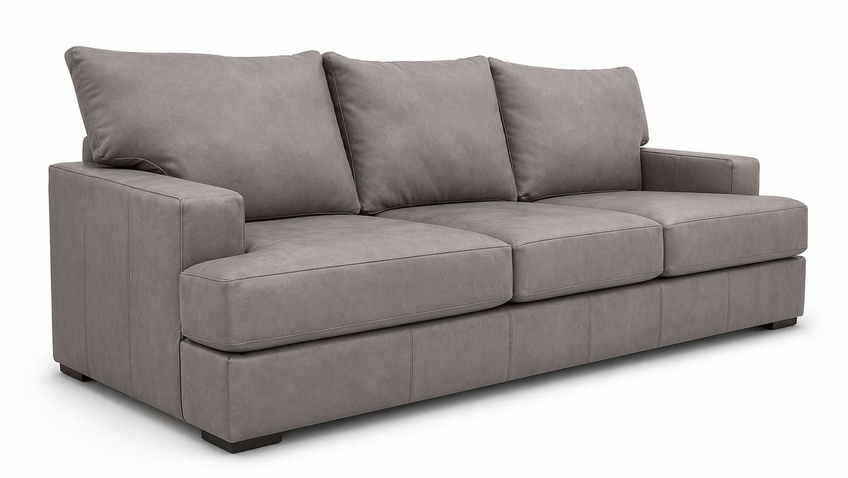 Smoke Top Grain Performance Leather Sofa by Mayo | Made in USA | In Stock Today | Gallery Furniture