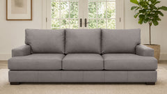 Smoke Top Grain Performance Leather Sofa by Mayo | Made in USA | In Stock Today | Gallery Furniture