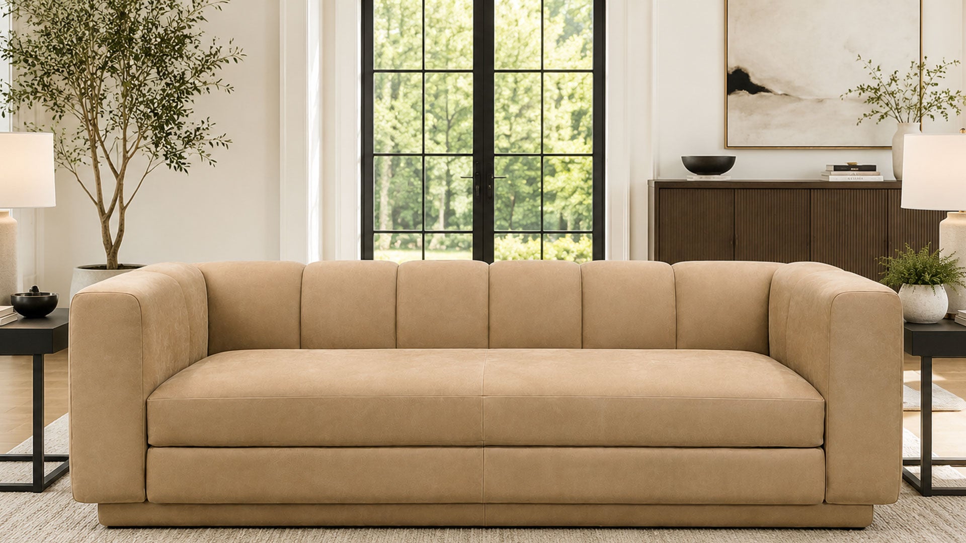Yarrow Leather Sofa by Jonathan Louis | Made in USA | Gallery Furniture