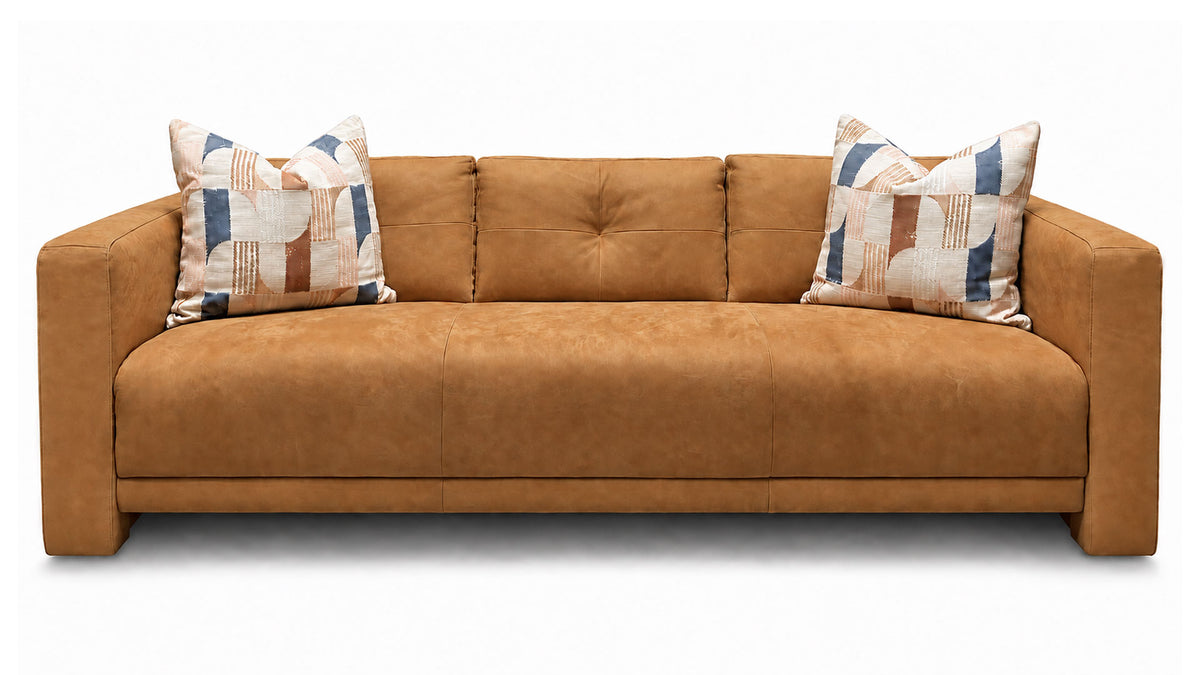 Echo Augergine Leather Sofa | Gallery Furniture