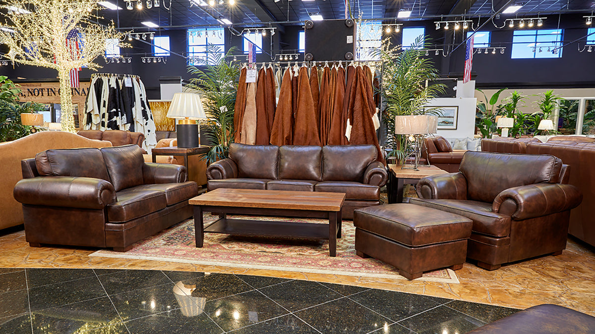 Titan Leather Ottoman