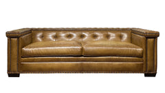 Bob Timberlake Bark Burnish 100% Leather Sofa - Tufted Back - Handcrafted - Made in USA