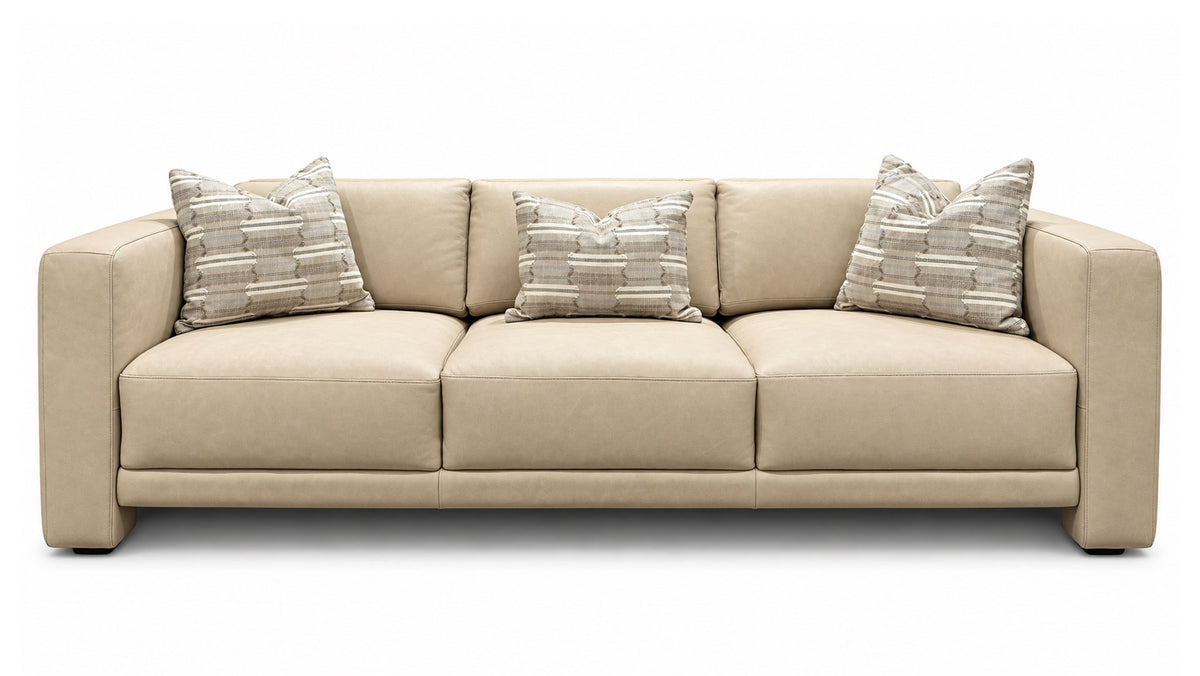 El Paso Ivory Leather Sofa | Gallery Furniture