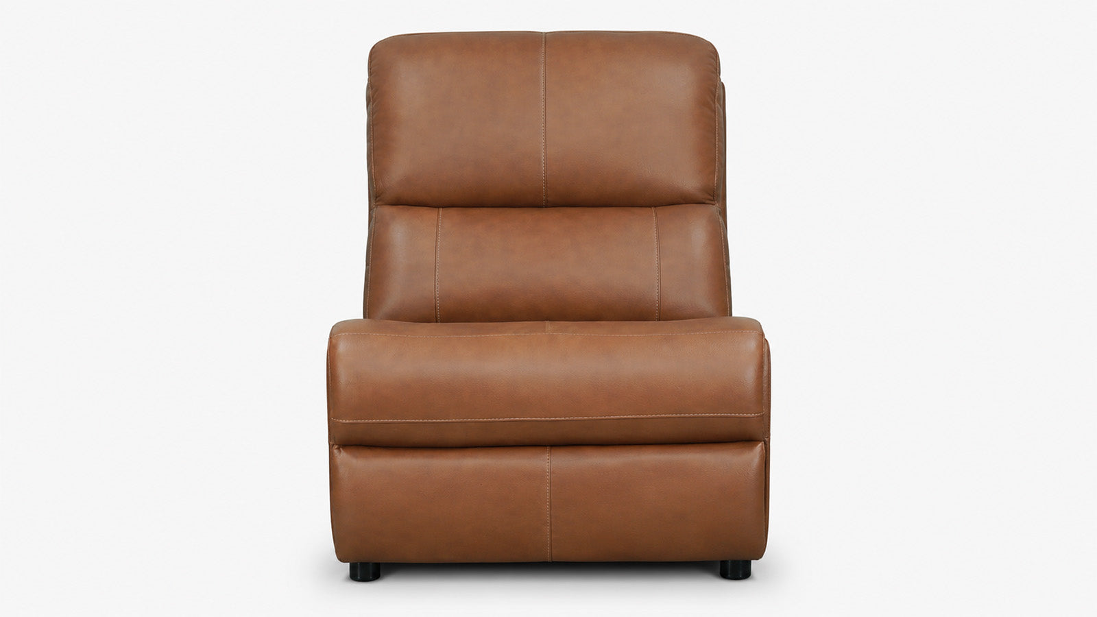 Big Spring Saddle Brown Leather Armless Power Recliner | MacModular Sectional Piece