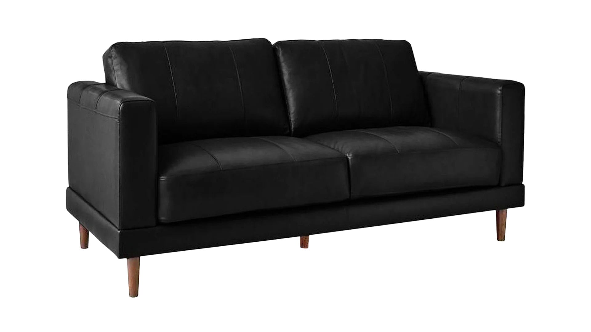 Loveseat  Fiero Black Leather Match