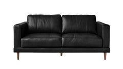 Loveseat  Fiero Black Leather Match