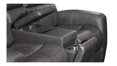 King Cowboy Grey P3 Power Reclining Loveseat w/Console