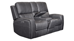 King Cowboy Grey P3 Power Reclining Loveseat w/Console