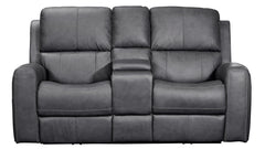 King Cowboy Grey P3 Power Reclining Loveseat w/Console