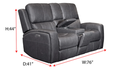 King Cowboy Grey 3pc P3 Power Reclining Set without Console