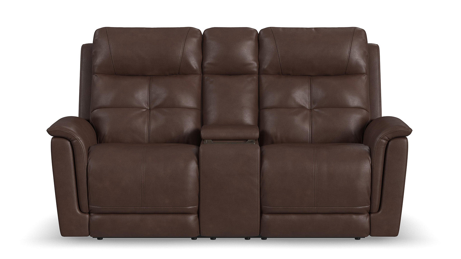 Cloud Nine Stitch Brown Leather P5 Power Reclining Loveseat w/Console