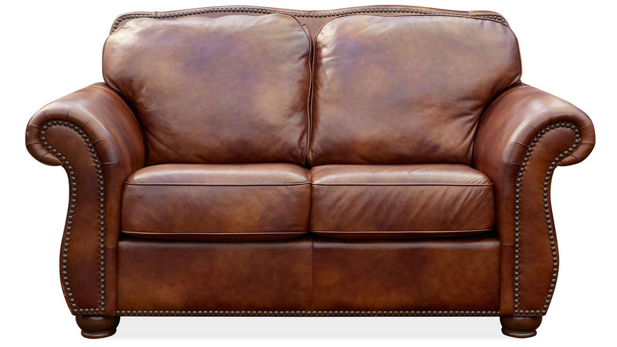 4 Pc Navasota Molasses Leather Living Room Set (Sofa, Loveseat, Chair, & Ottoman)