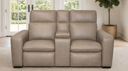 MacPulse Power Reclining Loveseat | Italian Leather & Immersive Sound | Gallery Furniture