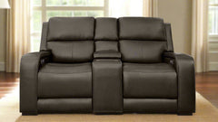 Truffle Brown P5 Power Reclining Loveseat w/Console