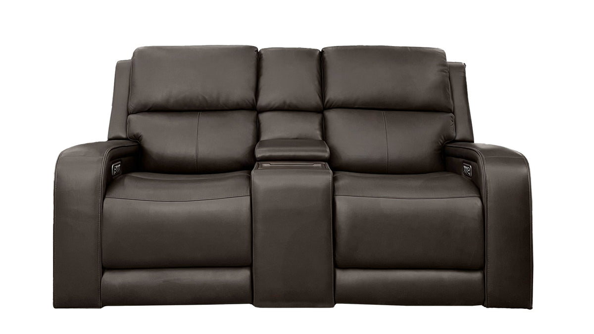 Truffle Brown P5 Power Reclining Loveseat w/Console