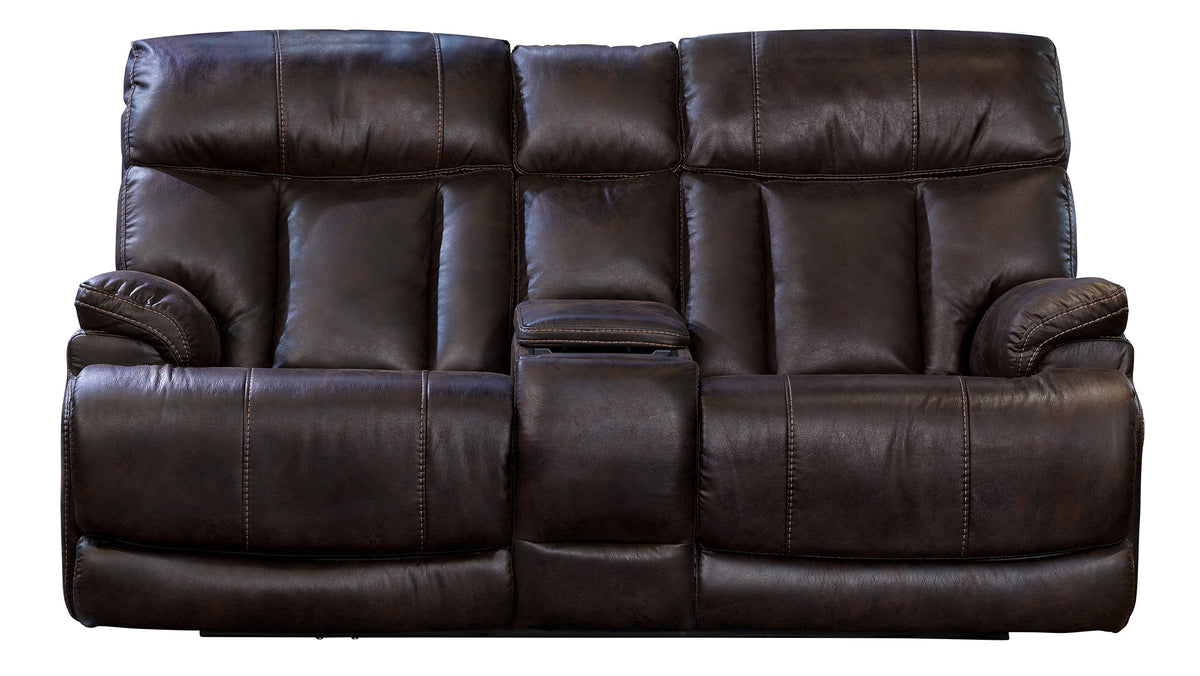 Clive Dark Brown P3 Power Reclining Loveseat with Console