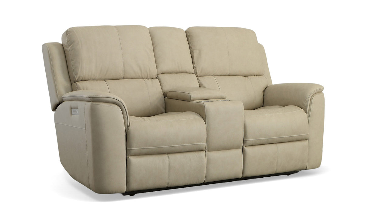 Big Spring Beige Leather P3 Power Reclining Loveseat