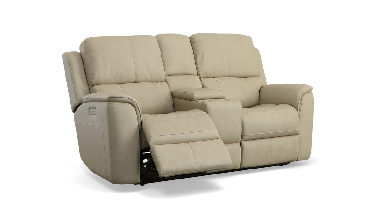 Big Spring Beige Leather P3 Power Reclining Loveseat