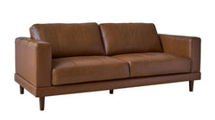 Fiero Tan Leather Match Loveseat
